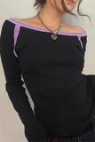 Off-Shoulder Long Sleeve T-Shirt