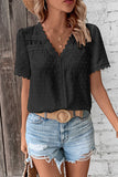 Lace Trim V-Neck T-Shirt