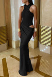 Elegant High-Neck Evening Gown