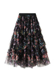 Floral Ruffle Maxi Skirt