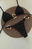 Chic Two-Piece Bikini Set with Gold Accents