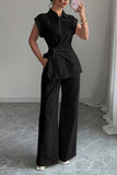 Stylish Tie-Front Pants Set