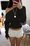 Off-Shoulder Ribbed Sweater