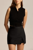 Sleek Front-Slit Mini Skirt