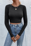 Long Sleeve Ribbed Crop Top