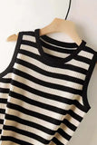 Striped Sleeveless Knit Tank