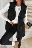 Cozy Button-Front Sleeveless Jacket