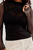 Mesh Detail Long-Sleeve Bodysuit