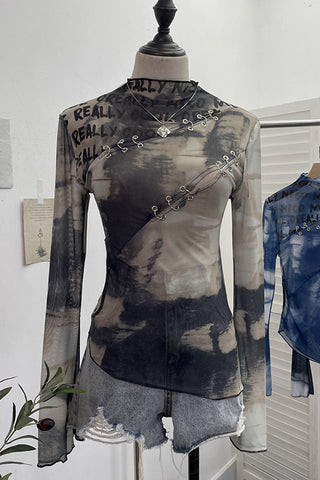 Asymmetrical Hook-Eye Detail Blouse