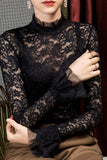 Elegant Lace Turtleneck Blouse