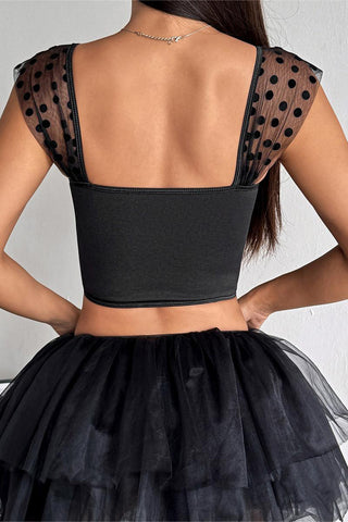 Polka Dot Lace Corset Top