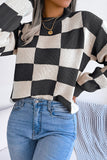 Checkered Knit Sweater