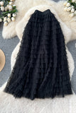 Layered Ruffle Maxi Skirt