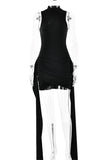 Sleeveless Ruched Evening Dress