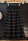 Tiered Layer Casual Skirt with Ruffle Detail