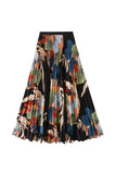 Elegant Pleated Floral Maxi Skirt