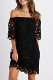 Off-Shoulder Lace Mini Dress