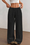 Relaxed Fit Wide-Leg Casual Pants