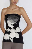 Strapless Floral Print Tank Top