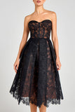 Strapless Floral Midi Dress