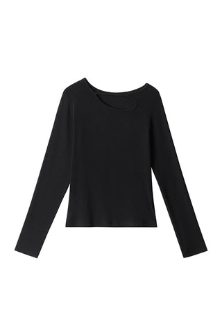 Stylish Asymmetric Neckline T-Shirt