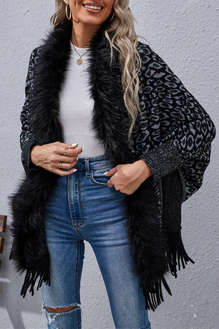 Fringed Leopard Cardigan