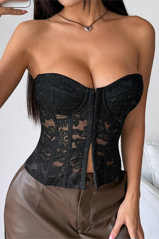 Strapless Lace Bustier Top