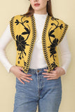 Floral Pattern Open Vest