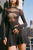 Long-Sleeve Sheer Bodysuit