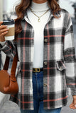 Plaid Button-Front Casual Jacket