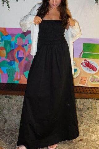 Strapless Striped Maxi Dress