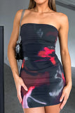 Strapless Tie-Dye Mini Dress