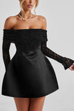 Off-Shoulder Lace Evening Dress
