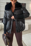 Puffer Jacket with Oversized Collar