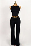 Ruched Sleeveless Top and Pants Set