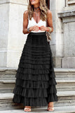 Layered Ruffle Maxi Skirt