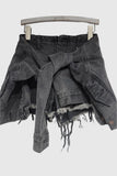 Stylish Button-Front Denim Skort