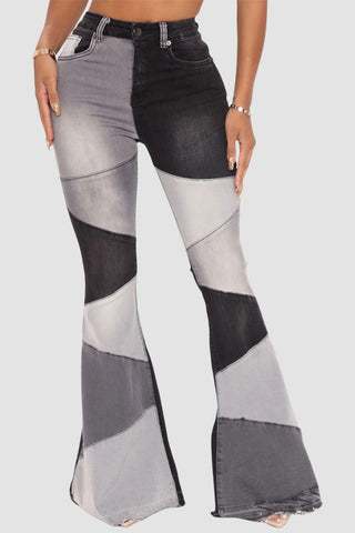 Patchwork Flare Jeans