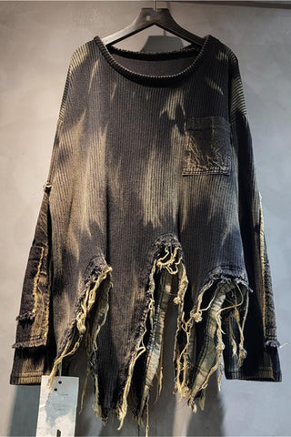 Distressed Pocket Sweater