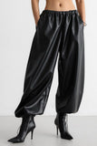 Elastic Waist Wide-Leg Casual Pants