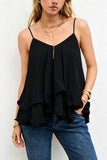Layered Ruffle Hem Cami Tank