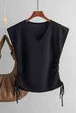 V-Neck Ruched T-Shirt