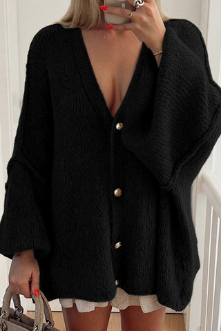 Oversized Button-Front Cardigan