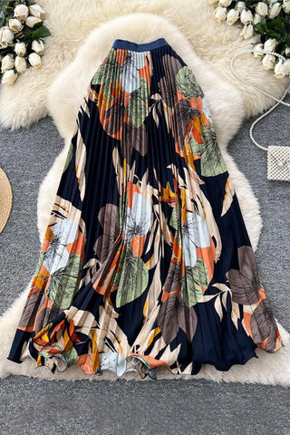 Elegant Pleated Maxi Skirt