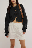 Button-Up Cardigan with Relaxed Fit