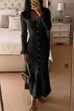 Button-Up Casual Maxi Dress
