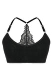 Lace-Back Ribbed Tank Top