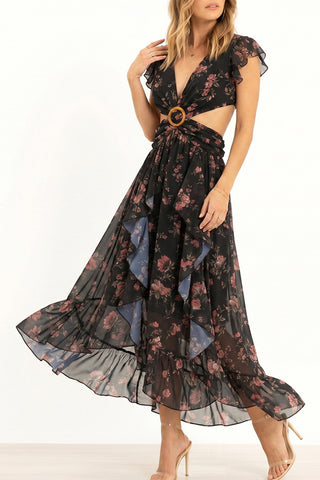 Flowy Cutout Midi Dress