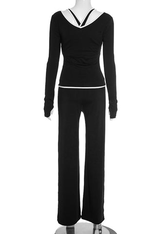 Elegant Long-Sleeve Pants Set