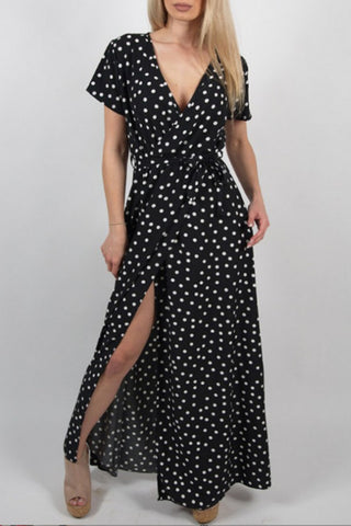 Polka Dot Casual Maxi Dress